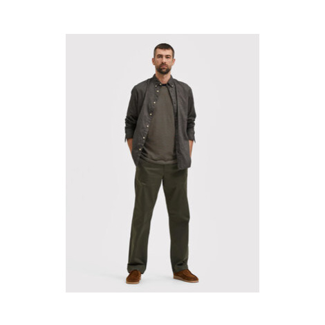 Selected Homme Chino nohavice Salford 16080159 Zelená Loose Fit