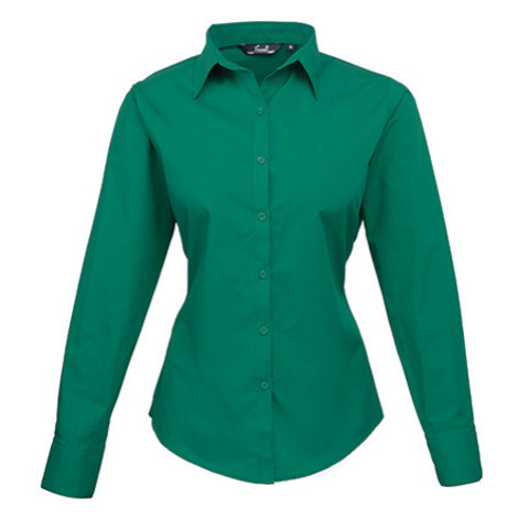 Premier Workwear Dámska košeľa s dlhým rukávom PR300 Emerald -ca. Pantone 341