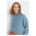 Trendyol Blue mäkký textúrovaný základný pletený sveter