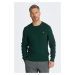 SVETER GANT COTTON TEXTURE C-NECK TARTAN GREEN