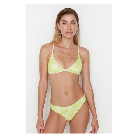 Trendyol Yellow Tie-Dye Patterned Bikini Bottoms