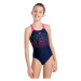 Dievčenské plavecké jednodielne plavky ARENA SWIMSUIT V BACK GRAPHIC Blue