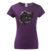 Dámské tričko s čiernou mačkou - darček pre milovníkov mačiek