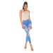 Sexy Highwaist Skinny Jeans "perfect blue" ripped denimblue 44