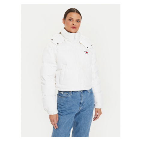 Tommy Jeans Vatovaná bunda Alaska DW0DW18609 Biela Cropped Fit Tommy Hilfiger