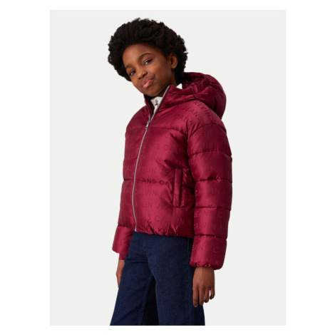 Calvin Klein Jeans Zimné bundy Logo Aop IG0IG02730 Bordová Regular Fit