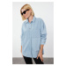 Trendyol Light Blue Oversize Denim Shirt