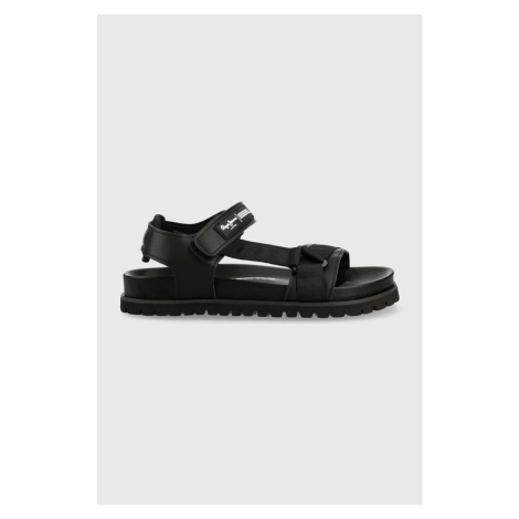 Sandále Pepe Jeans URBAN pánske, čierna farba, PMS90102