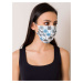 White cotton protective mask with print