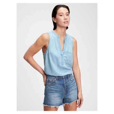 Modrý dámský top sleeveless popover rosco GAP