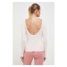 Tričko s dlhým rukávom na jogu Roxy Naturally Active ružová farba, holý chrbát