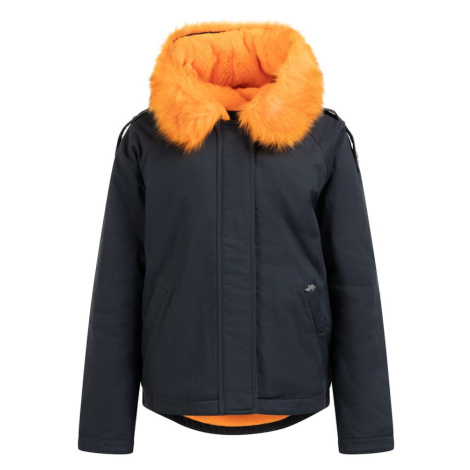 MYMO Zimná bunda  námornícka modrá / oranžová