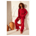 Trendyol Red 100% Linen Oversize Shirt