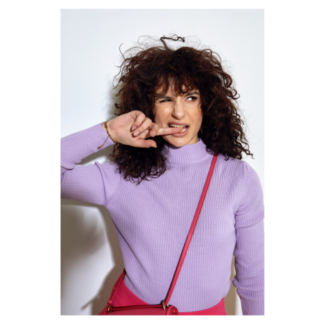 Lady's fitted turtleneck lilac FASARDI