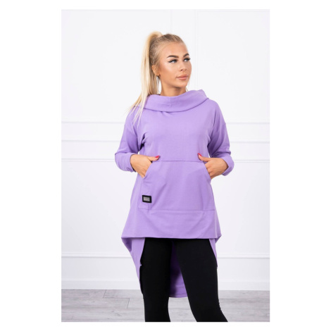 Long back sweatshirt with hood dark purple