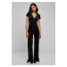 Women's velvet jumpsuit in black color