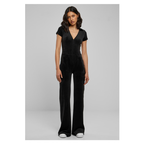 Women's velvet jumpsuit in black color Urban Classics