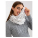 White-brown warm scarf made of faux fur