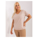 Lady's beige blouse plus size