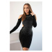 Knitted dress with a slit at the waist and shoulders black