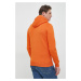 Mikina Gant pánska, oranžová farba, s kapucňou, s nášivkou