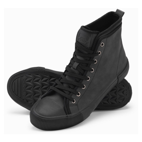 Ombre Men's high-top sneakers with decorative upper - graphite