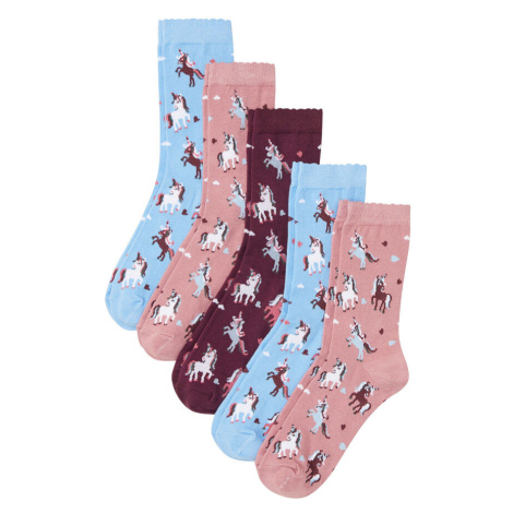 Ponožky, detské (5 ks v balení) so zvlneným zakončením, s bio bavlnou bonprix