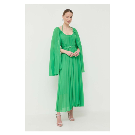 Šaty s prímesou hodvábu Beatrice B zelená farba, maxi, áčkový strih