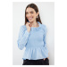 Trendyol Blue Frilly Gimped Woven Blouse