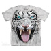 Pánske batikované tričko The Mountain - Big Face Tribal White Tiger - svetlo sivá