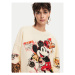 Desigual Mikina Mickey 24WWSK35 Béžová Oversize