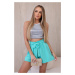 Viscose shorts with a tie at the waist mint