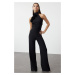 Trendyol Black Rose Detailed Woven Jumpsuit