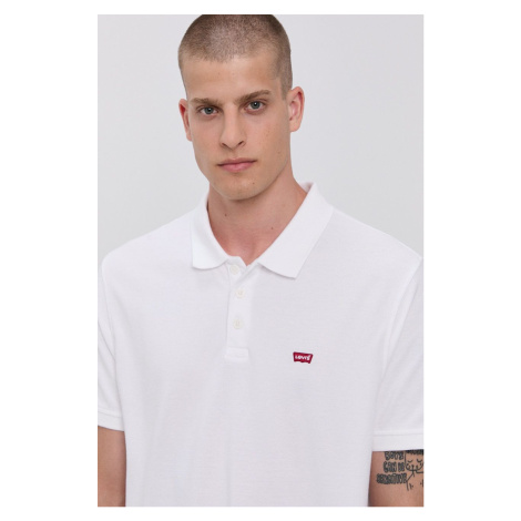 Polo tričko Levi's 35883.0003-Neutrals, pánske, biela farba, jednofarebné Levi´s