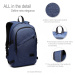 KONO unisex batoh s USB portom - modrý - 20L
