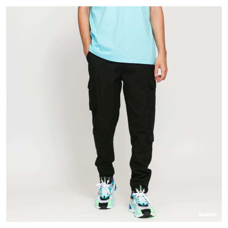 Kalhoty Urban Classics Tapered Double Cargo Pants Black