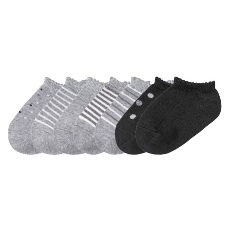lupilu® Dievčenské nízke ponožky, 7 párov (sivá/čierna)