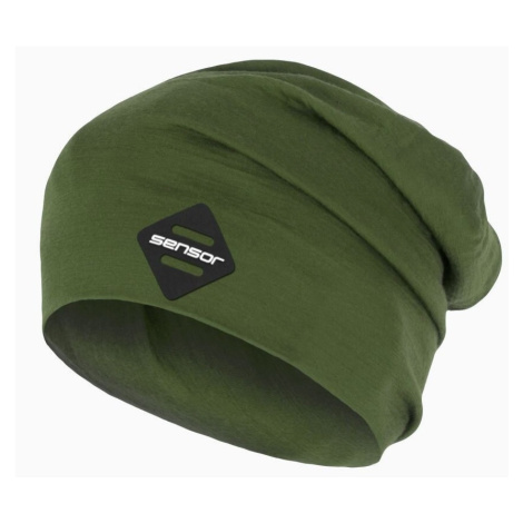 SENSOR čiapka MERINO ACTIVE LOGO safari green