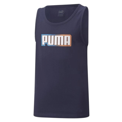 Puma ALPHA SLEEVELESS TEE Detské športové tričko, tmavo modrá, veľkosť