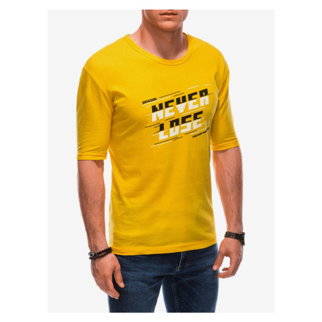 Žlté pánske tričko s potlačou Edoti