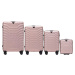 ROSEGOLD 4DIELNA SADA KUFROV PEAFOWL PEA01, SET OF 4 SUITCASES (L, M, S, XXS) WINGS, ROSE GOLD