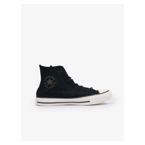 Black Women's Leather Ankle Sneakers Converse Chuck Taylor All Sta - Ladies