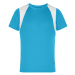 James & Nicholson Detské športové tričko s krátkym rukávom JN397k - Tyrkysová / biela