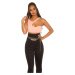 Sexy KouCla OneShoulder Crop Top black