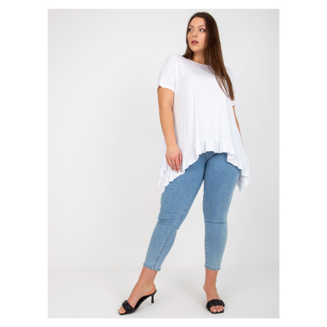 Ordinary white viscose blouse of larger size