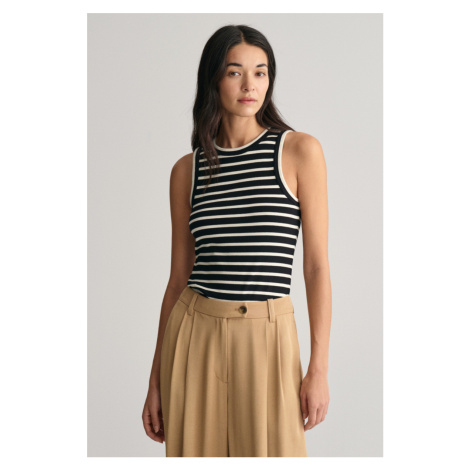 TRIČKO GANT STRIPED TANK TOP čierna