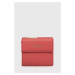 Kožená peňaženka Coccinelle dámsky, červená farba