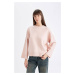 DEFACTO Oversize Fit Wide Mold Crew Neck Basic Plain Sweater