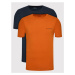 Pánske tričko - 111267 2R717 03563 - oranžová/tm.modrá - Emporio Armani oranžová - modrá