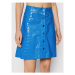 Remain Kožená sukňa Carmela Short RM366 Modrá Slim Fit